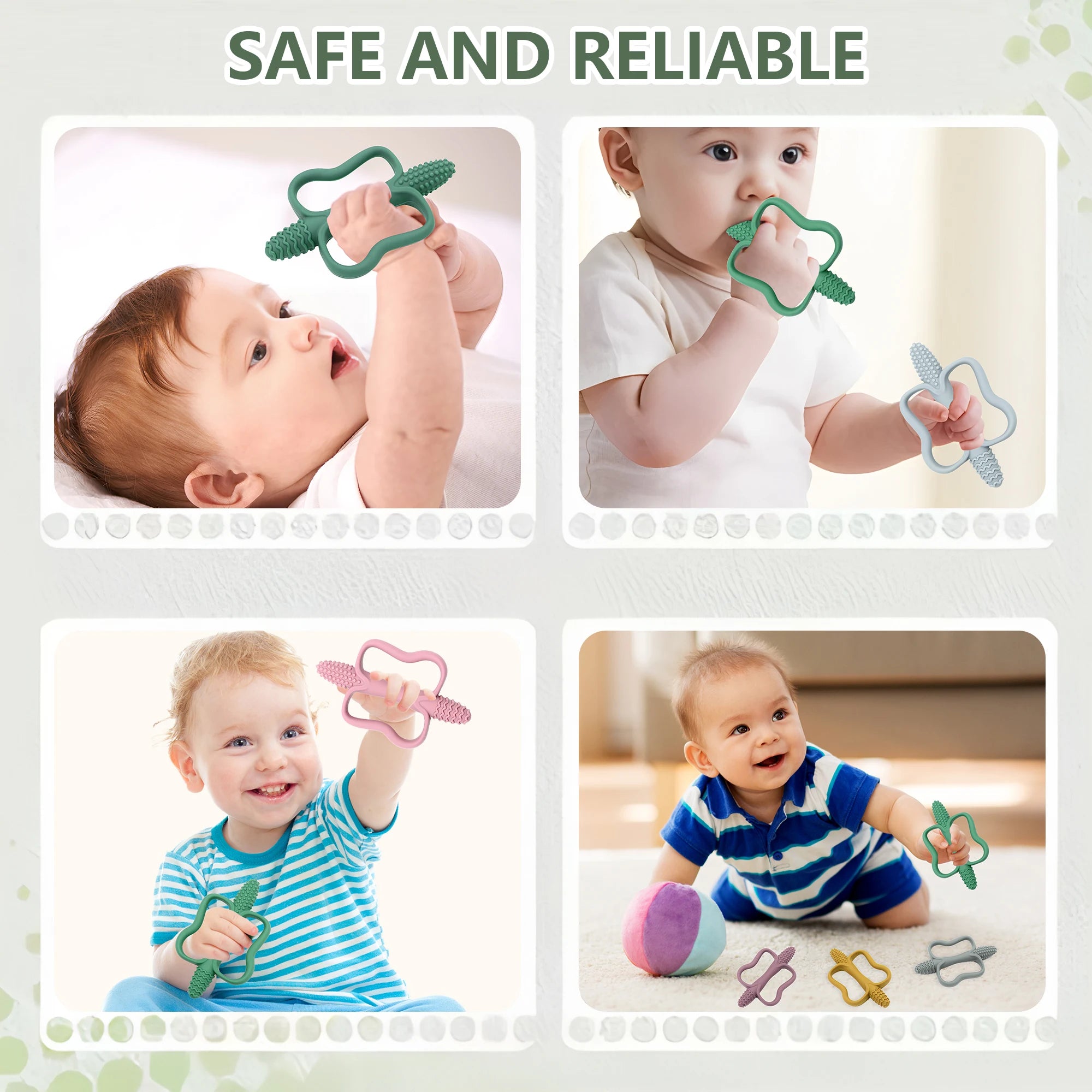 Baby teething toys with easy-grip handles
