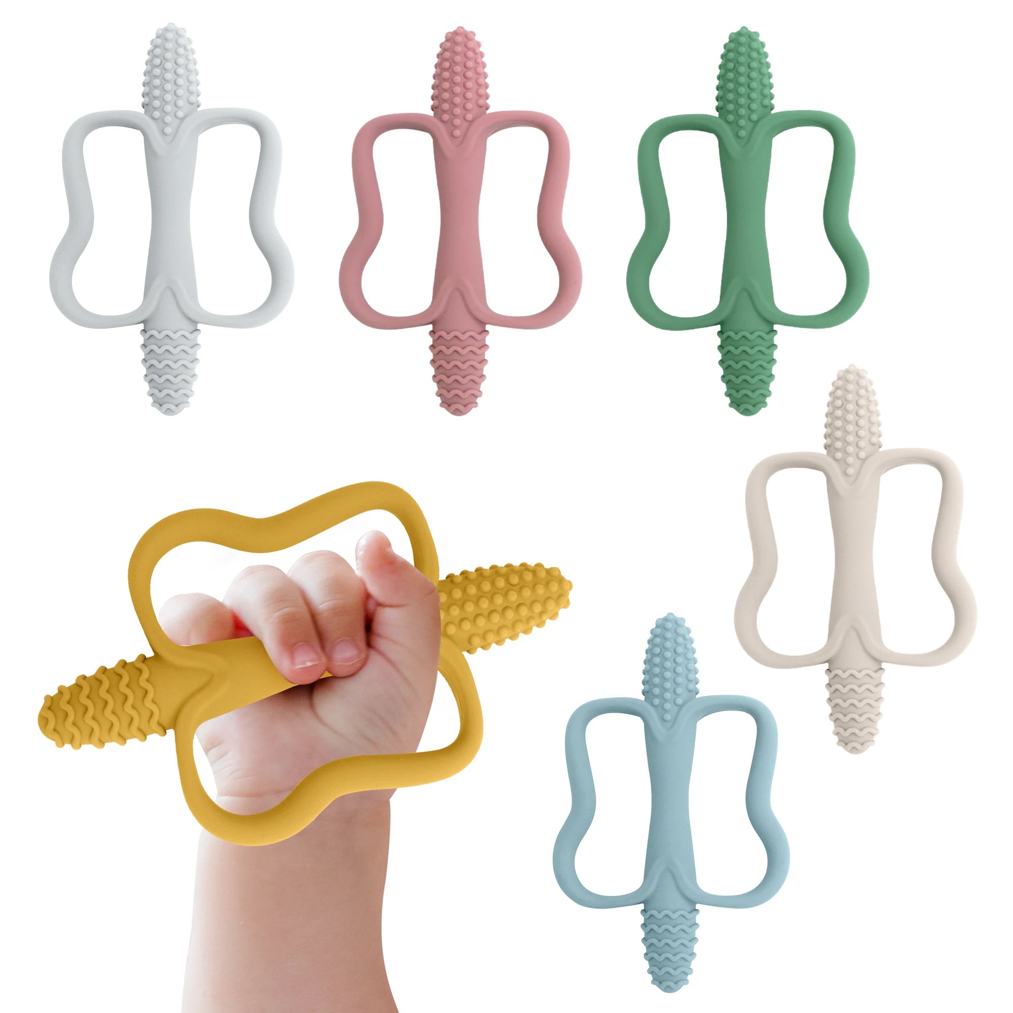 Baby teething toys with easy-grip handles