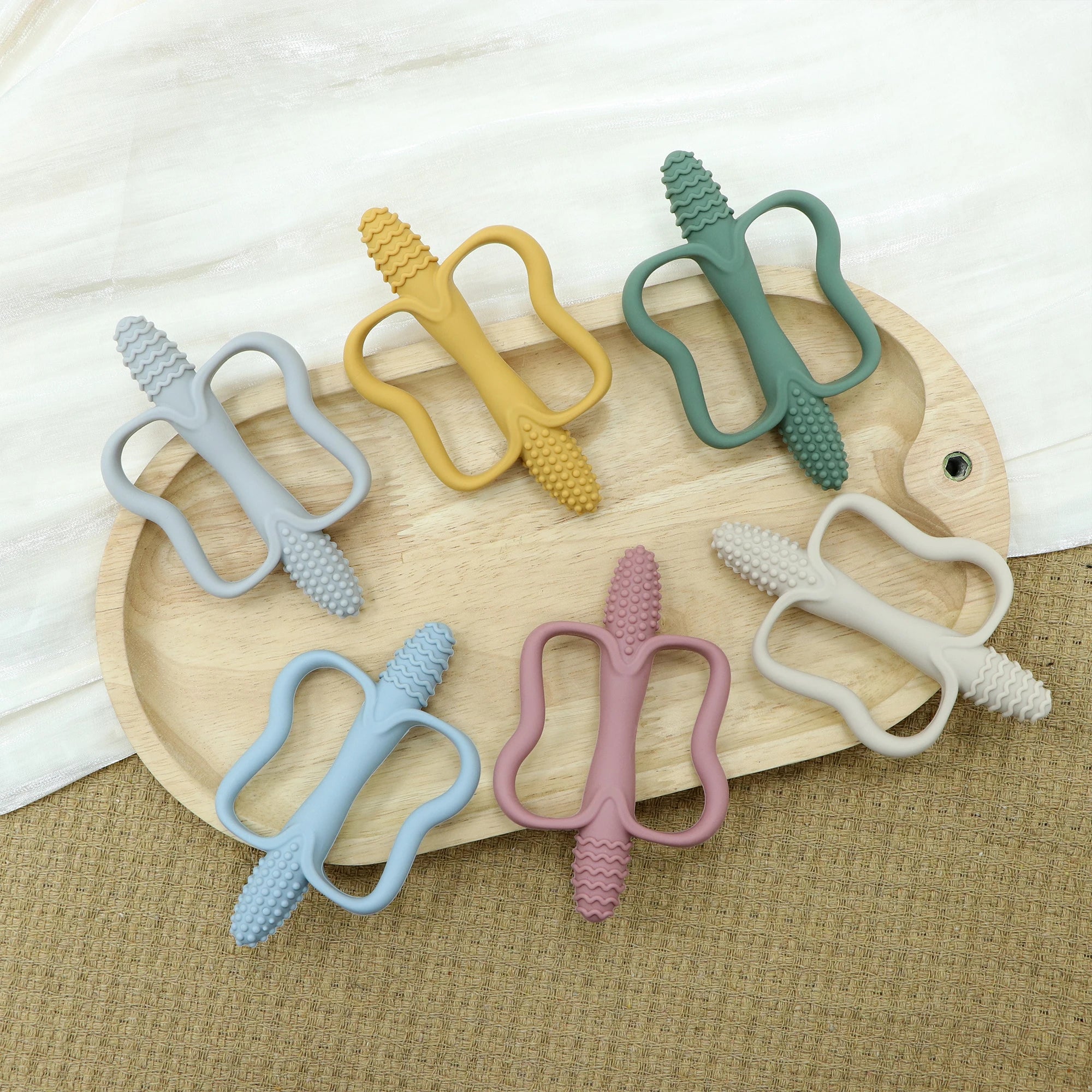 Baby teething toys with easy-grip handles